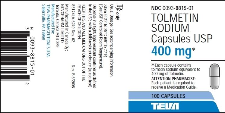 TOLMETIN SOD TB 600MG 90