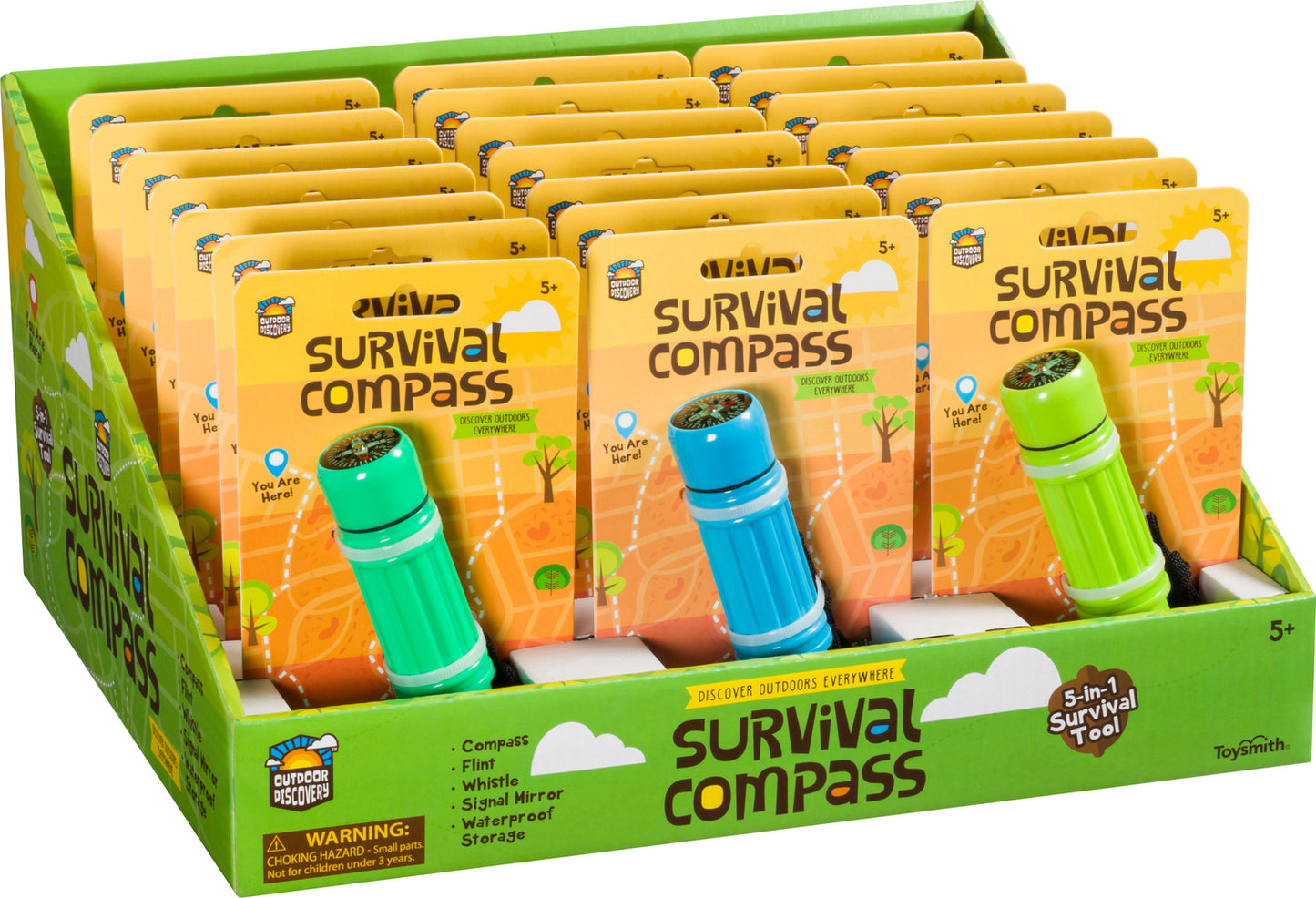 Toysmith Outdoor Discovery Survival Compass, Assorted