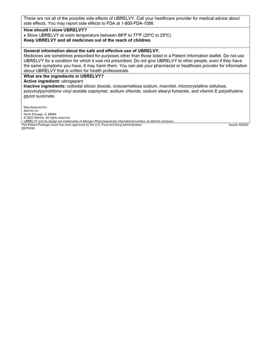 UBRELVY TB 100MG 10UD CPLT