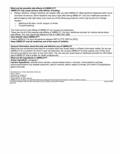 UBRELVY TB 100MG 10UD CPLT