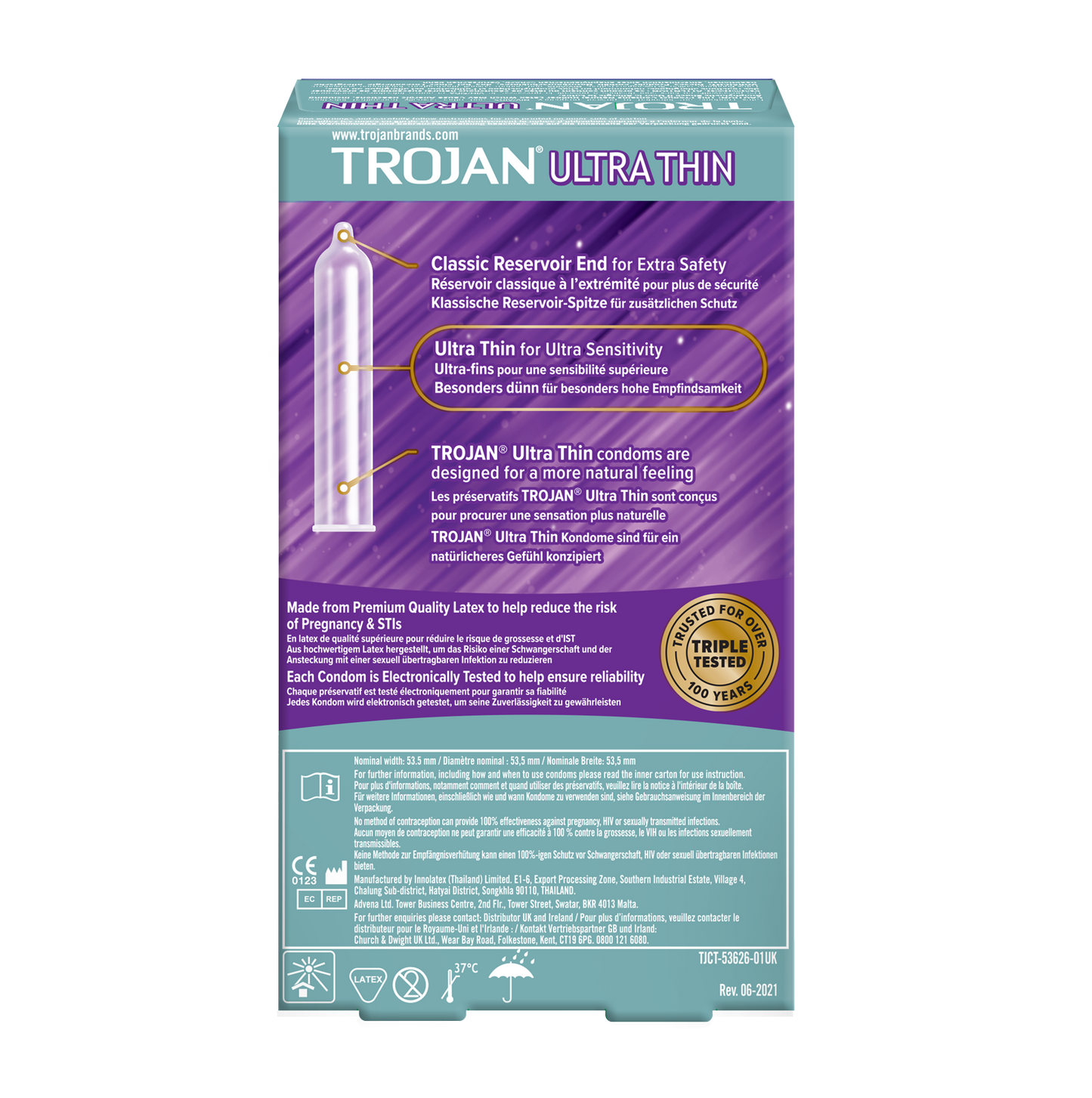 TROJAN ULTRA THIN SPRMICID CONDOM 12CT