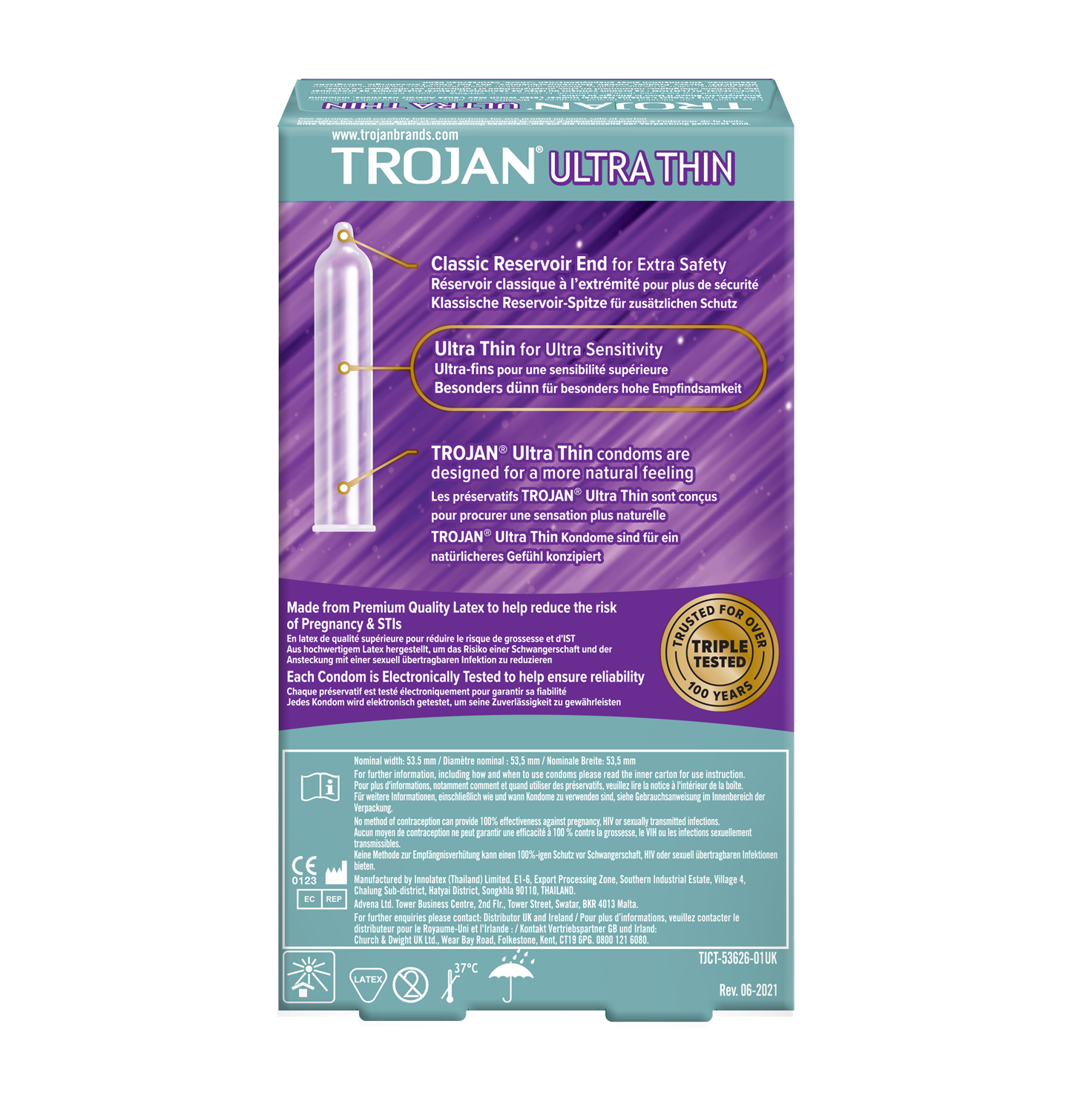 TROJAN ULTRA THIN SPRMICID CONDOM 12CT