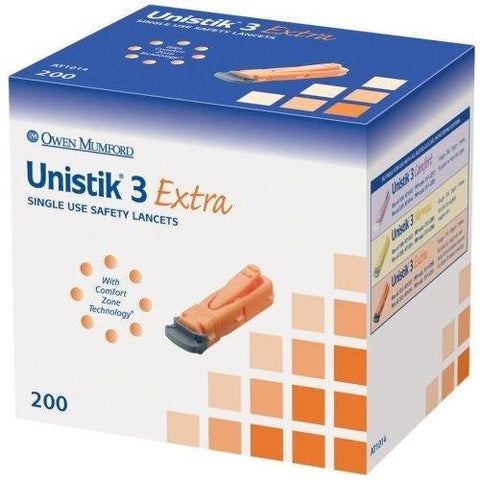 UNISTIK 3 CMFT LANCETS 28G X 1.8MM 100CT
