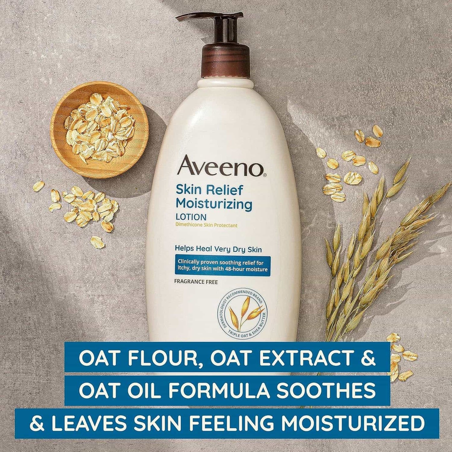 Aveeno Skin Relief Moisturzing Lotion Frag-Free Dry Skin 18oz