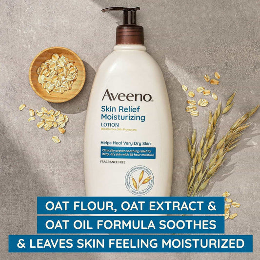 Aveeno Skin Relief Moisturzing Lotion Frag-Free Dry Skin 18oz