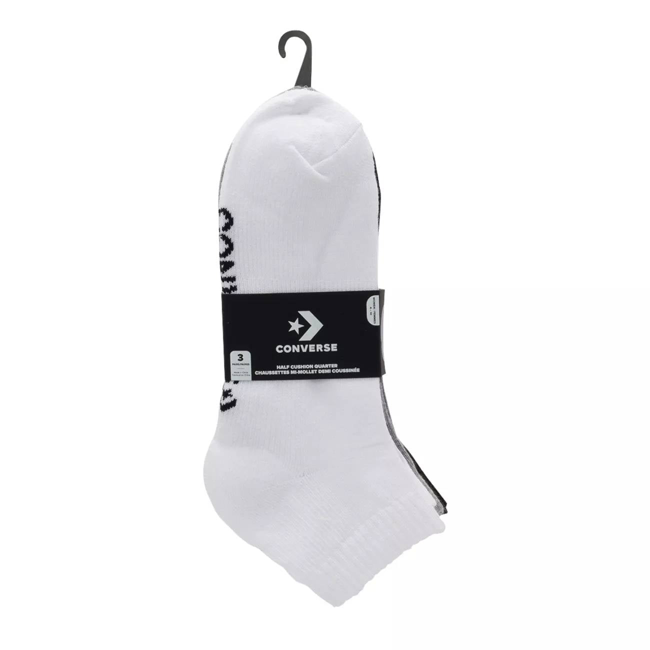 Forsythia Ridge Full Cushion Quarter Socks - White, 3 pack