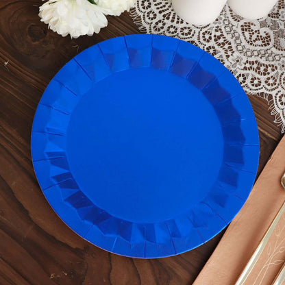 Unique Solid Round 9" Paper Plates - Royal Blue, 16 count