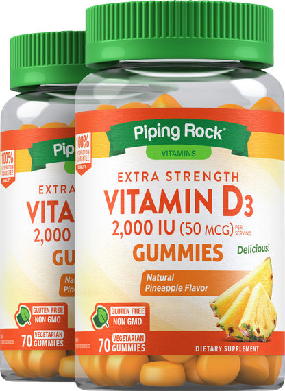 VIT D3 2000IU PINEAPPLE GMY 70CT NAT TRU