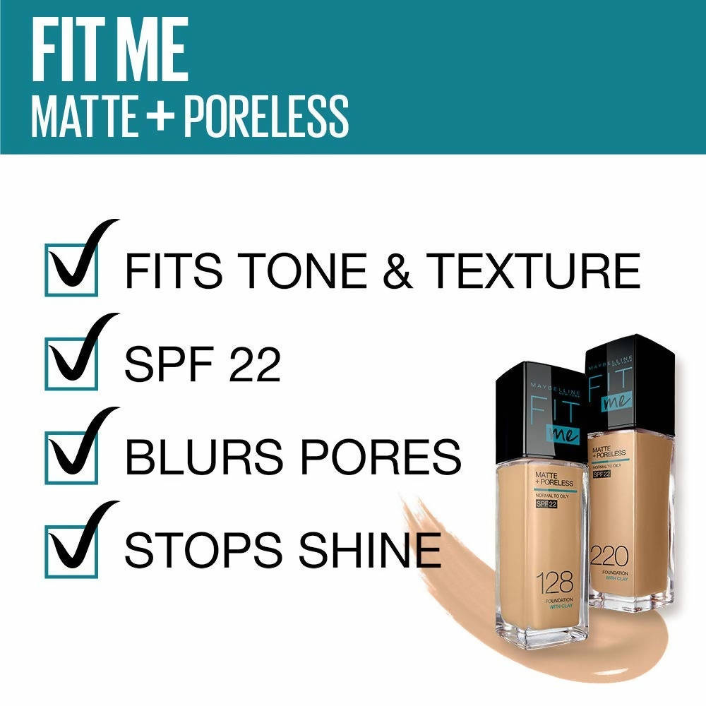 MAYBELLINE New York Fit Me Matte + Poreless Foundation Makeup, 375 Java, 1 oz