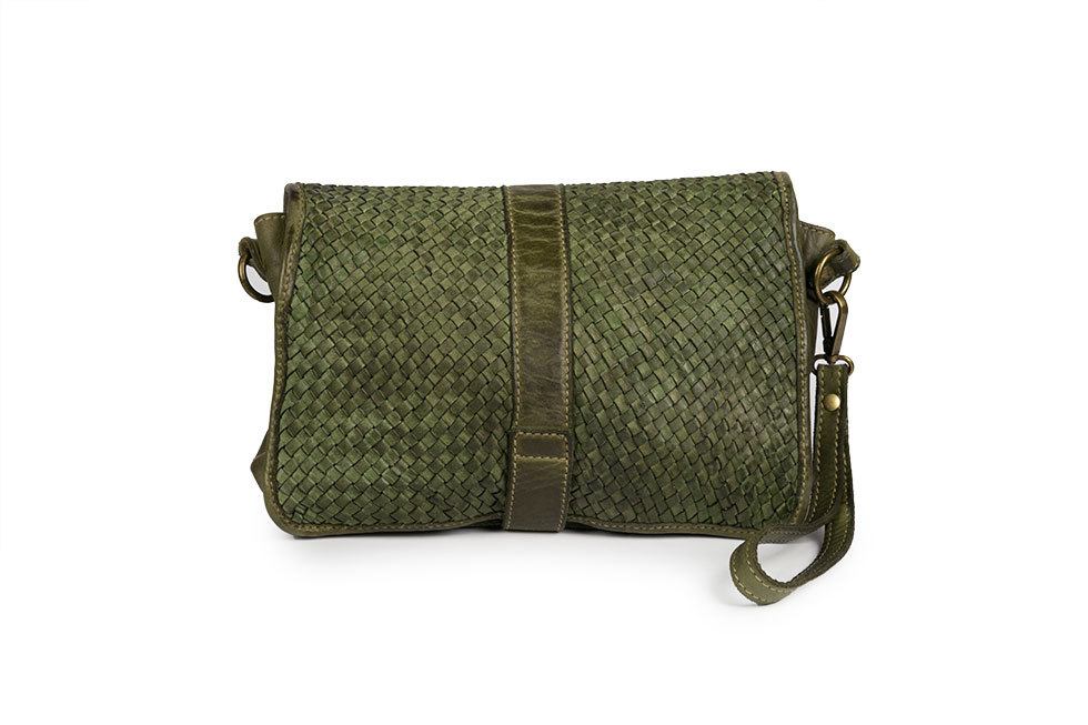 scünci Embossed Weave Bag - Green