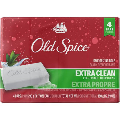 Old Spice Bar Soap 3.17oz Extra Clean 4 Count