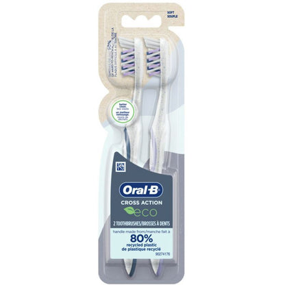 Oral-B Toothbrush Crossaction Eco Soft 2 Count