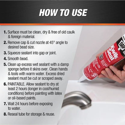 DAP Kwik Seal Kitchen and Bath Adhesive Caulk - White, 5.5 oz