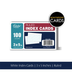 iScholar Ruled Index Cards 3" x 5", 100 Ct