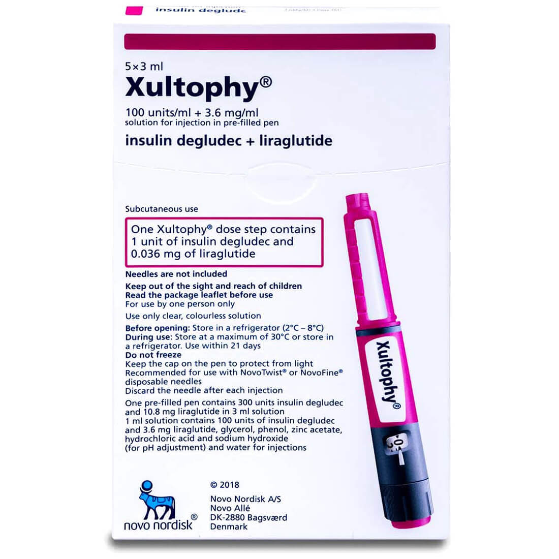 XULTOPHY SY 100U-3.6MG/ML 5X3ML