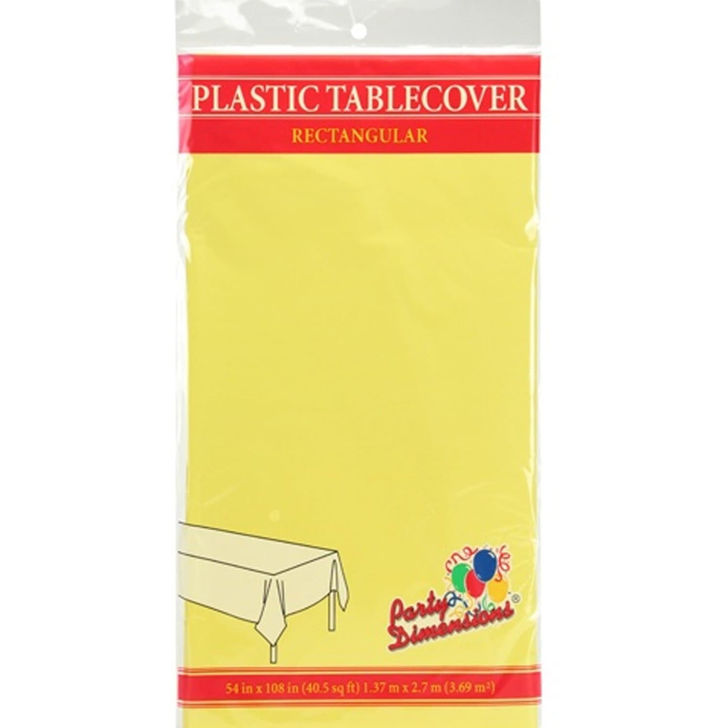Unique Solid Rectangular Plastic Table Cover, 54" x 108" - Neon Yellow