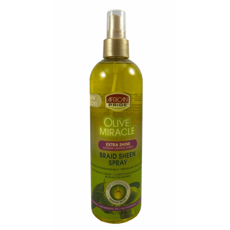 African Pride Olive Miracle Braid Spray Extra Shine 12oz