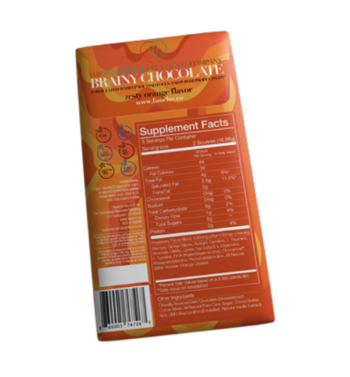 THE FUNCTIONAL CHOCOLATE CO CHOCOLATE BAR,BRAINY