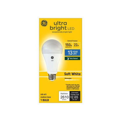 GE Lighting Ultra Bright LED 150 Watt Replacement, Soft White, A21 General Purpose Bulb, 1 Pack